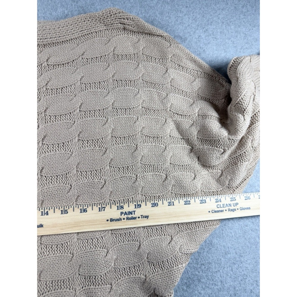 Say What? Beige Cable Knit Batwing Sweater 3D Flower Boho Coquette Hippie Sz M - Picture 10 of 10